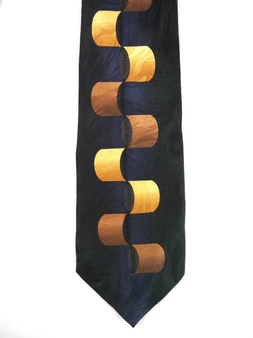 Vintage Giorgio Brutini Tie Necktie 100% Silk Geometric Art Deco 80's Wide 4"